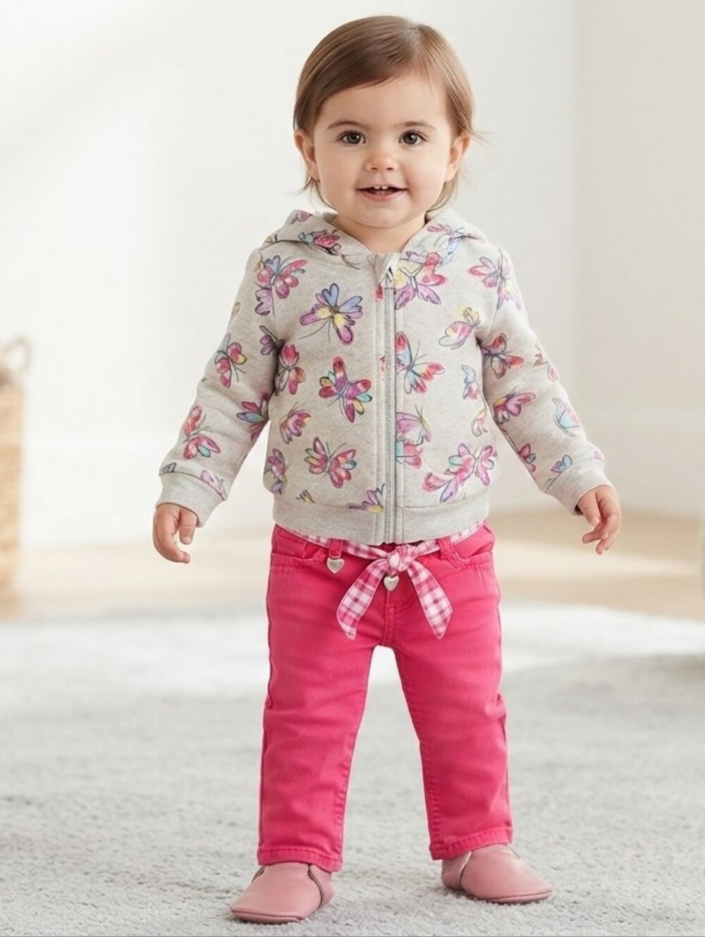 Pampolina 12M Pink and Gray Kids Matching Set